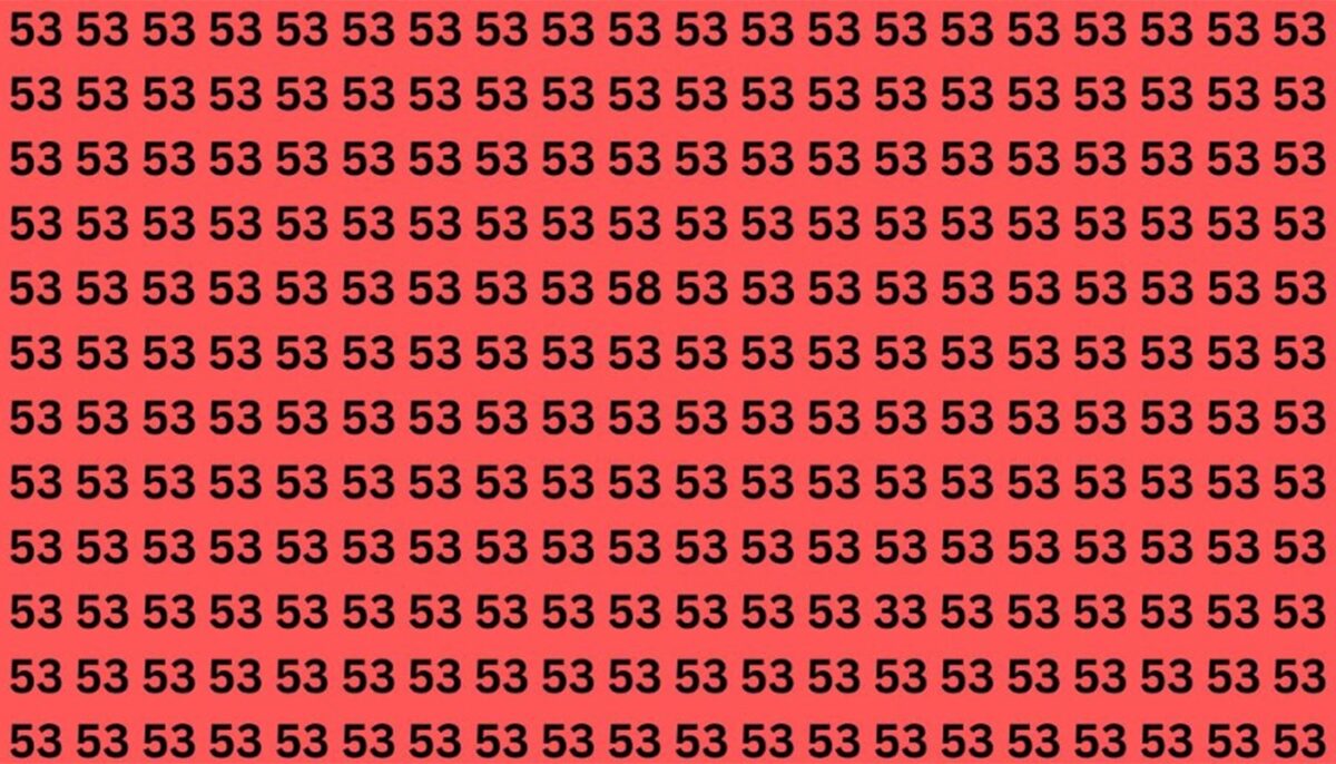 Imagine Stire Test de logică | Nu toate numerele din această imagine sunt 53. Două sunt diferite, le puteți găsi? | 2review.ro