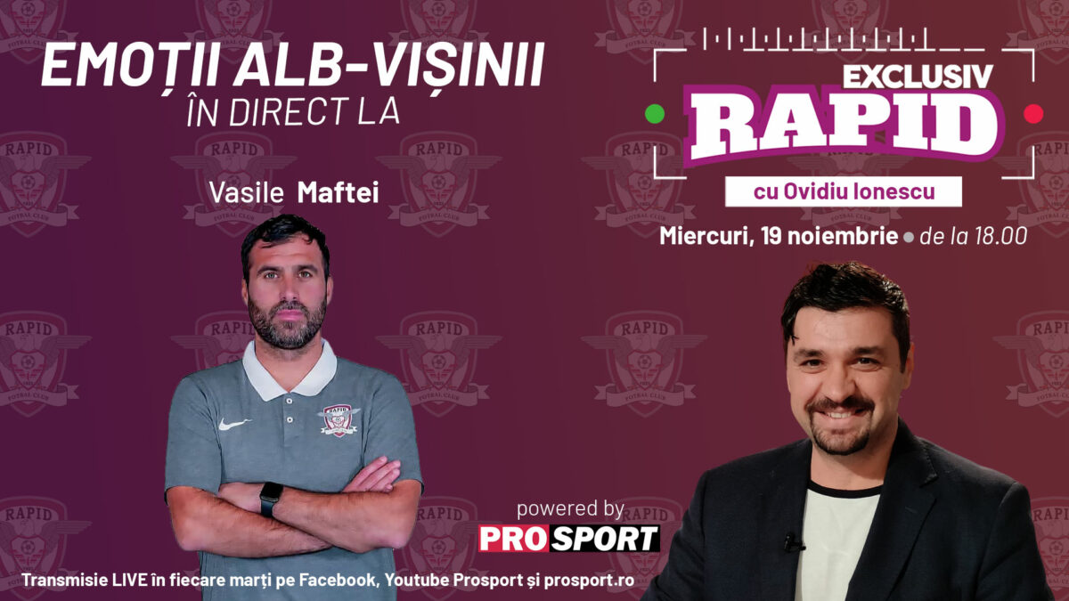 Imagine Stire „EXCLUSIV RAPID” cu Vasile Maftei începe la ora 18:00, în direct pe YouTube – ProSport | 2review.ro