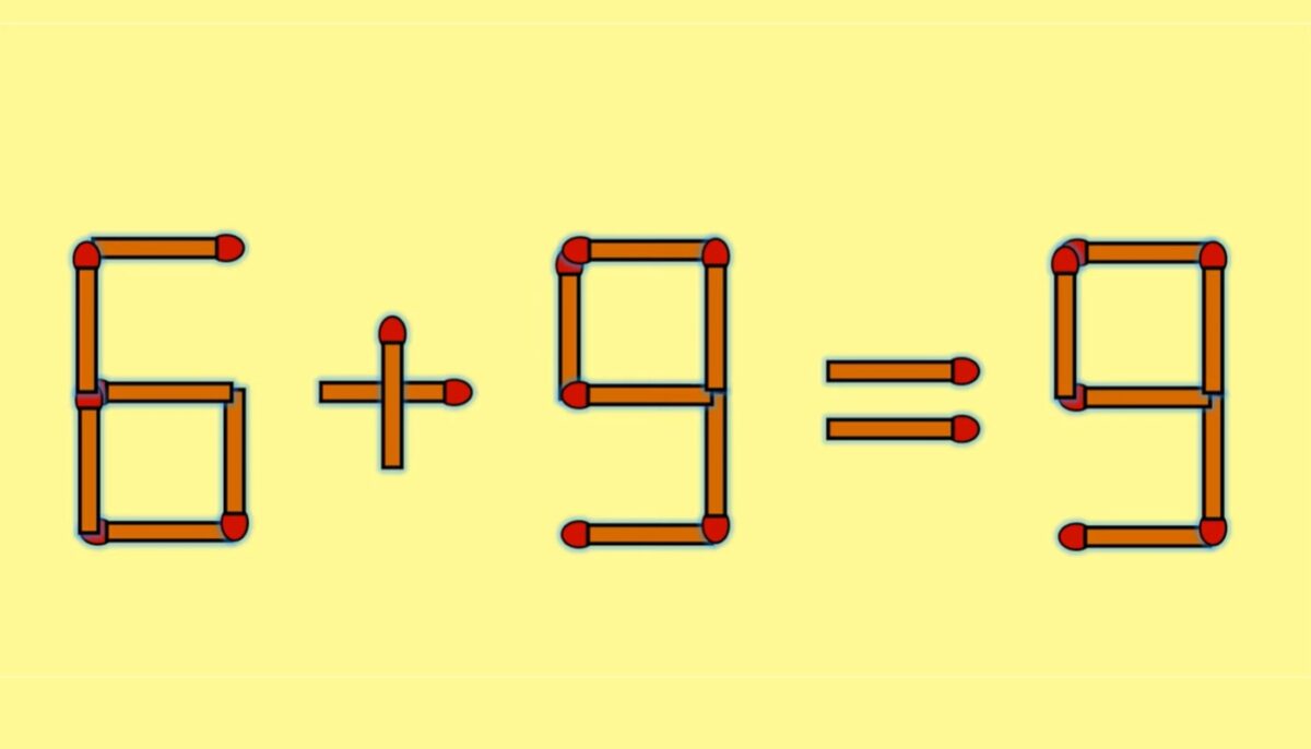 Imagine Stire Test IQ cu chibrituri | Mutați un singur băț, pentru a corecta 6 + 9 = 9 | 2review.ro
