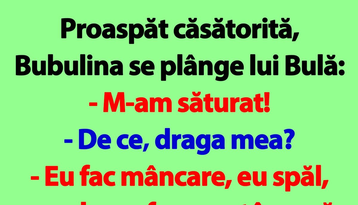 Imagine Stire BANC | Proaspăt căsătorită, Bubulina se plânge lui Bulă: „M-am săturat!” | 2review.ro
