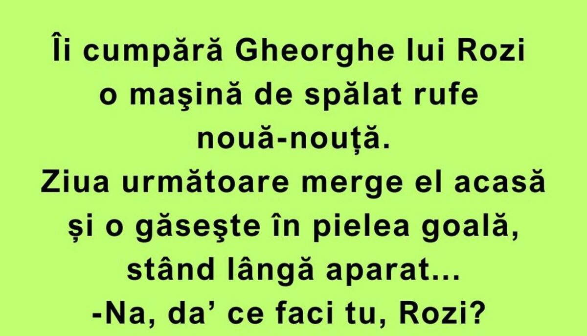 Imagine Stire BANC | Cum folosește Rozi a lui Gheorghe mașina de spălat | 2review.ro