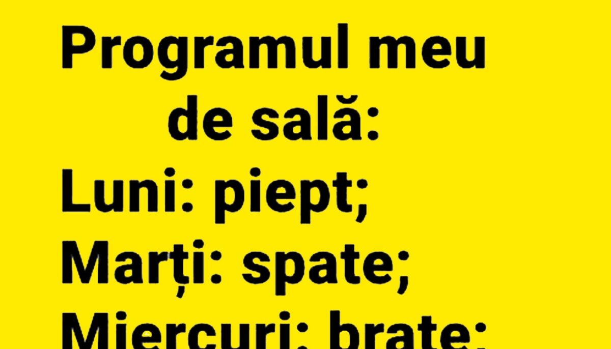 Imagine Stire BANCUL ZILEI | Programul meu de sală | 2review.ro