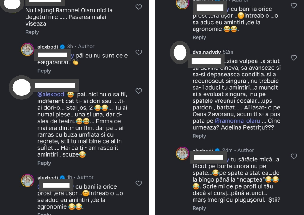 Alex Bodi continuă scandalul aprins cu Ramona Olaru