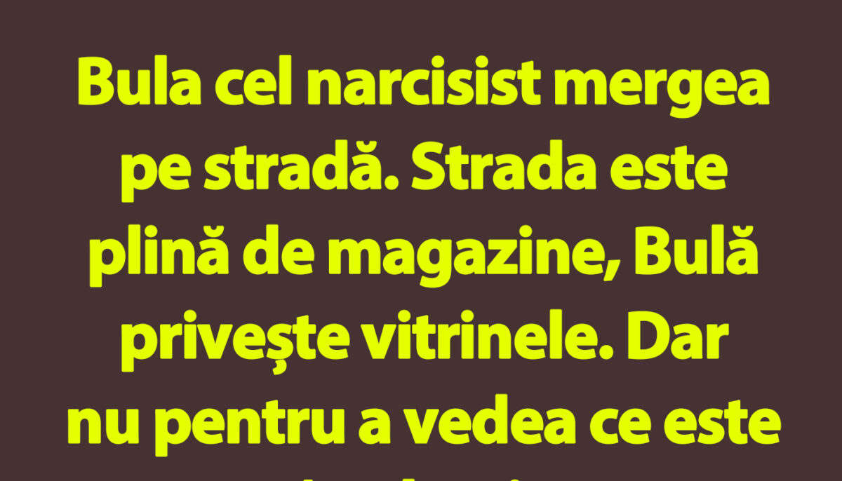 Imagine Stire BANC | Narcisistul Bulă și vitrinele magazinelor | 2review.ro