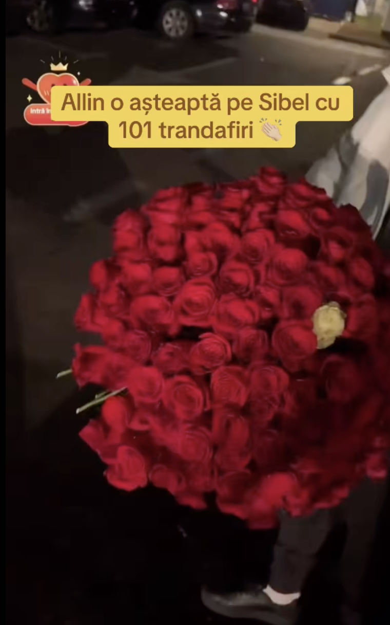 Buchetul uriaș de 101 trandafiri/foto: TikTok 