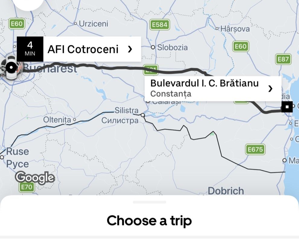 Cât costă o cursă cu Uber pe ruta București-Constanța, înainte de Crăciun? Florentina a ales să plece cu trenul când a văzut