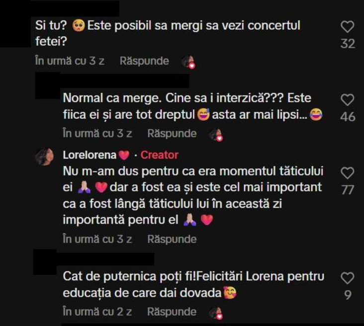Ce a răspuns fosta soție a lui Lele când a fost întrebată de ce a lipsit de la concertul fiicei sale/ sursă foto: Tiktok