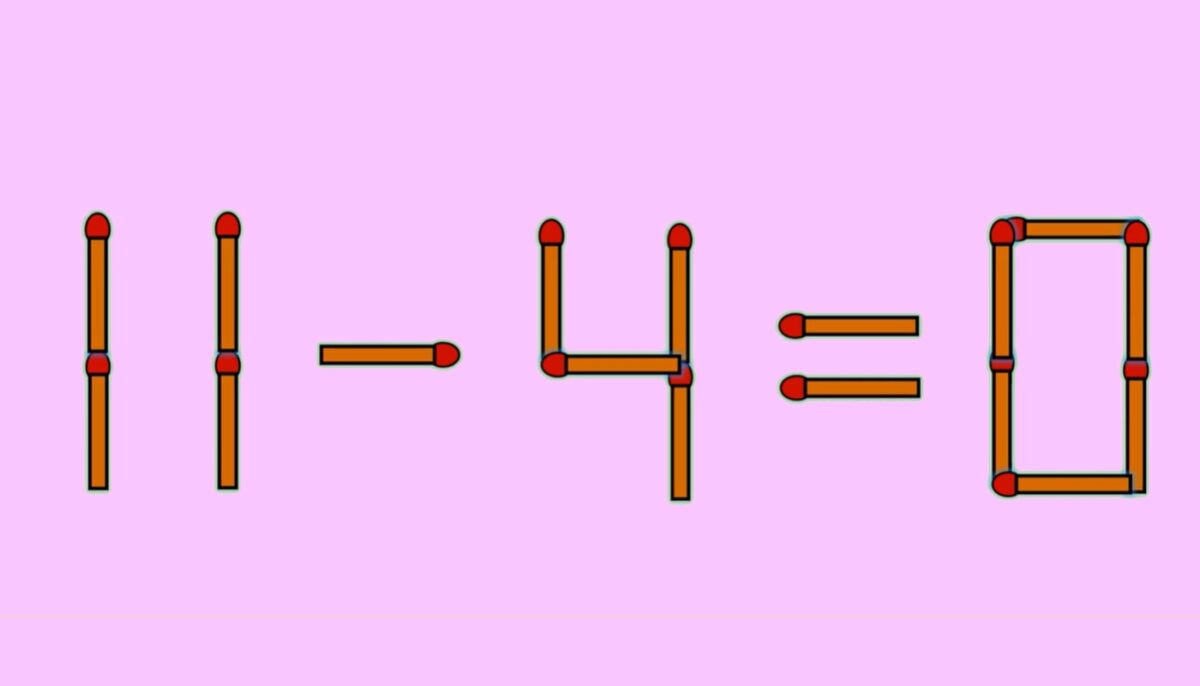 Imagine Stire Test IQ exclusiv pentru genii | Corectați 11 – 4 = 0, mutând un singur chibrit | 2review.ro