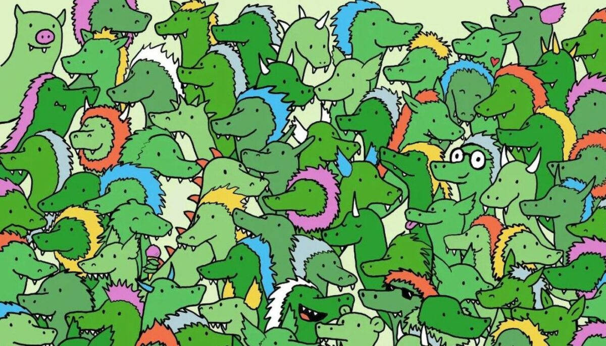 Imagine Stire Test IQ | Geniile adevărate văd unde se ascund cei 3 crocodili în această mulțime de dragoni, în doar 20 de secunde! | 2review.ro