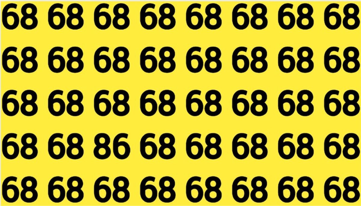 Imagine Stire Test de logică | Nu toate numerele din această imagine sunt 68. Găsiți-l pe singurul diferit! | 2review.ro