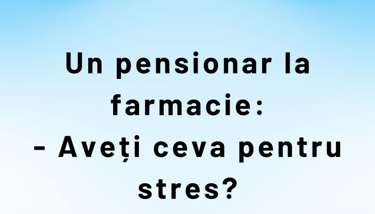 Imagine Stire BANC | Un pensionar la farmacie: „Aveți ceva pentru stres?” | 2review.ro