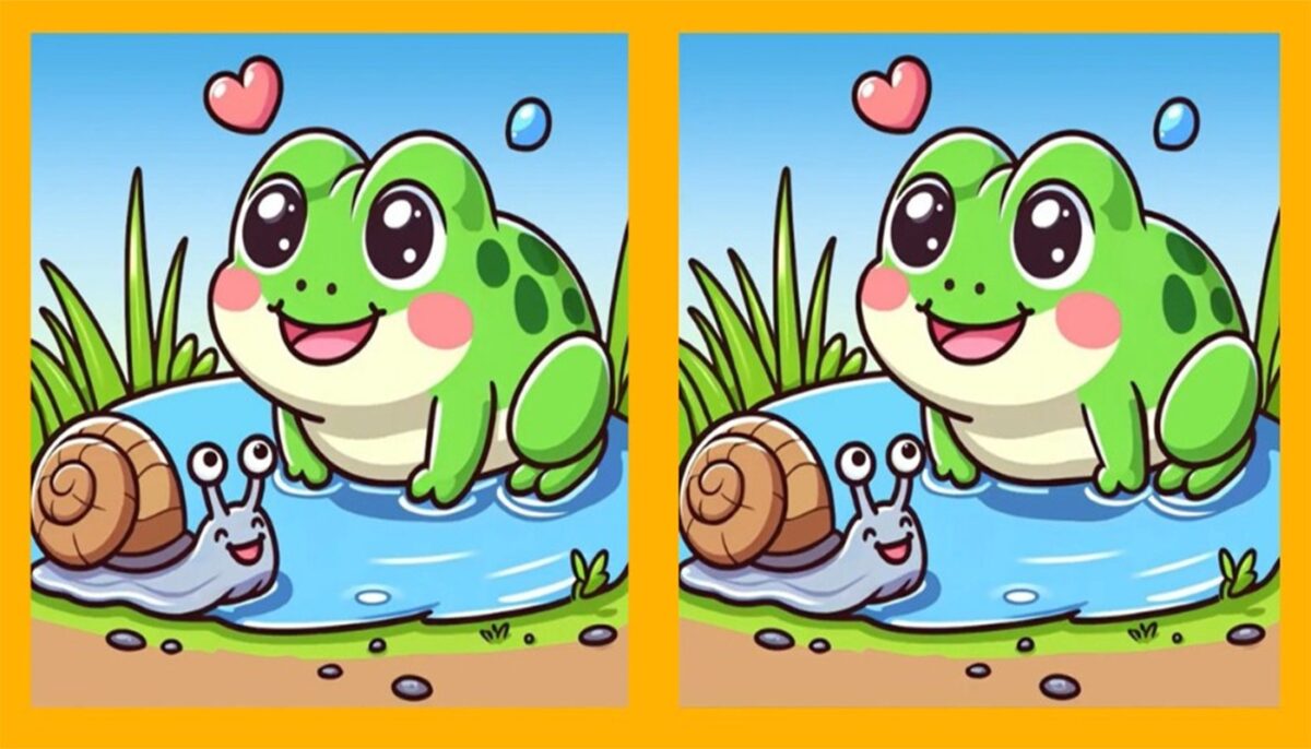 Imagine Stire Test IQ de 1 ianuarie | Găsiți toate cele 3 diferențe dintre cele două broaște din imagine | 2review.ro