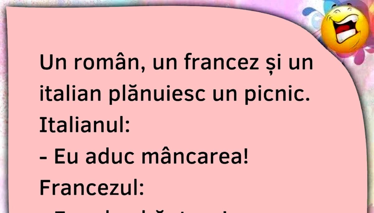 Imagine Stire Bancul de marți | Un român, un francez și un italian plănuiesc un picnic | 2review.ro