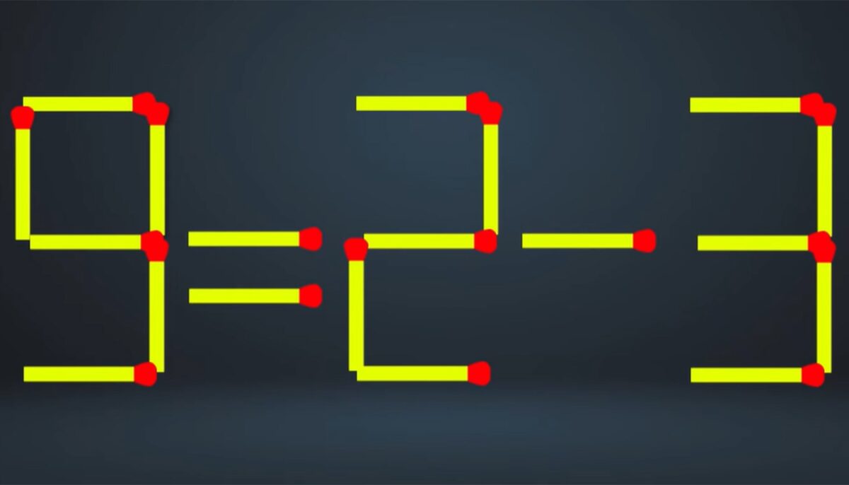 Test IQ cu chibrituri | Corectați 9 = 2 – 3, mutând un singur băț