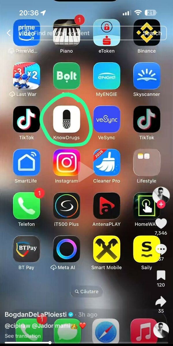 Meniul din telefonul lui BDLP
