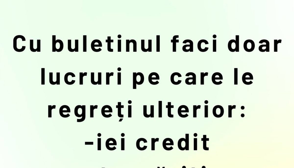 Imagine Stire BANCUL ZILEI | Lucruri regretabile cu buletinul | 2review.ro