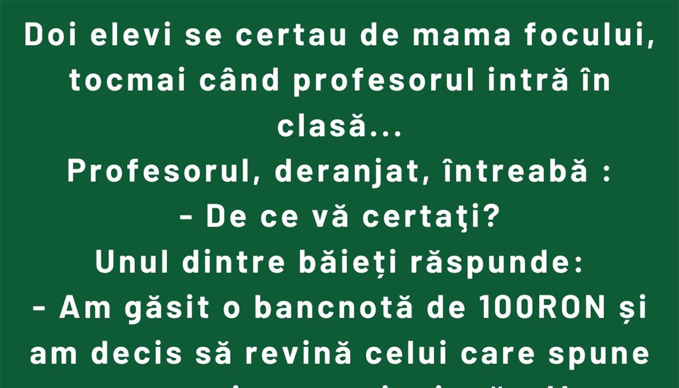 Elevii, profesorul și bancnota de 100 RON