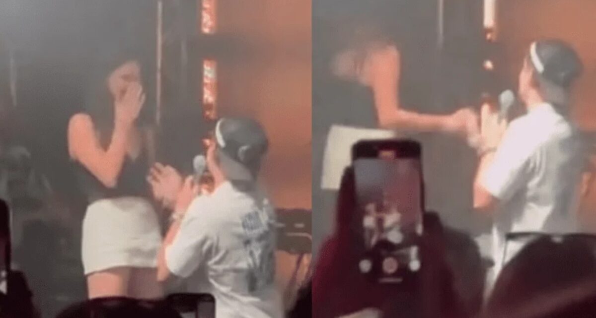 A urcat pe scenă chiar în timpul concertului și a cerut-o în căsătorie. Reacția ei nu a fost cea așteptată