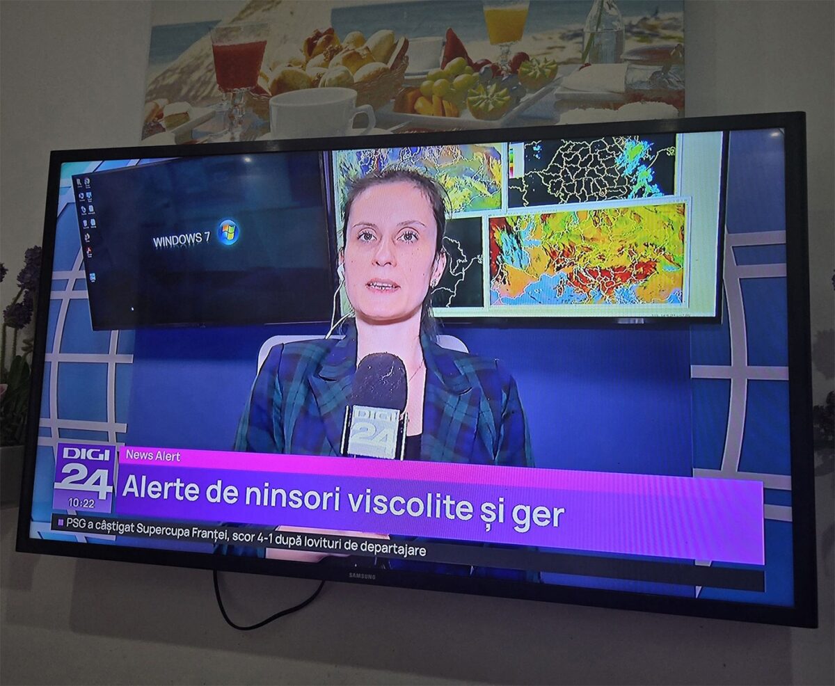 Detaliul ilar observat pe monitorul ANM, în timpul buletinului meteorologic de la Digi 24
