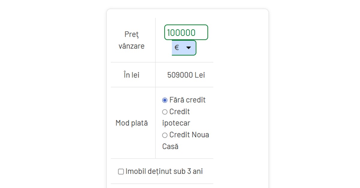 Taxă cumpărare apartament 2026. Cât trebuie să plătești pentru o locuință de 100.000 de euro