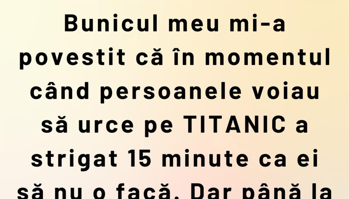 Imagine Stire BANC | Bunicul și Titanicul | 2review.ro