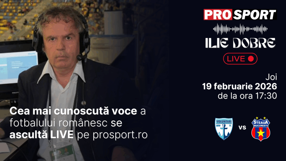 Imagine Stire Ilie Dobre comentează LIVE pe ProSport.ro meciul F. C. Voluntari – Steaua, joi, 19 februarie 2026, de la ora 17:30 | 2review.ro