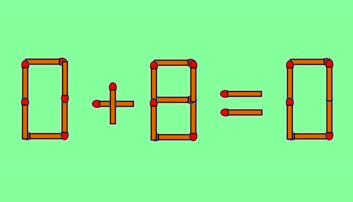 Test IQ cu chibrituri | Corectați 0 + 8 = 0, mutând un singur băț