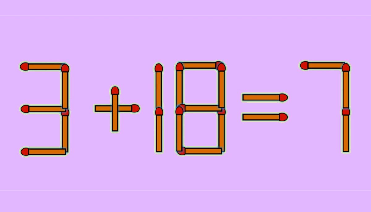 Imagine Stire Test IQ exclusiv pentru genii | 3+18=7 este greșit. Pentru a corecta egalitatea, mutați un singur chibrit | 2review.ro