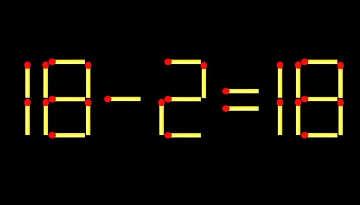 Test de inteligență | Mutați un singur chibrit pentru a corecta 18 – 2 = 18