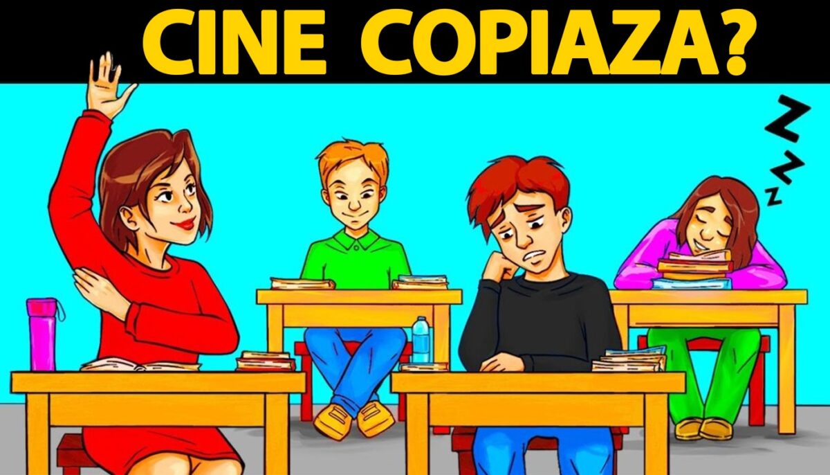 Test de inteligență | Unul dintre acești 4 elevi copiază. Cine?