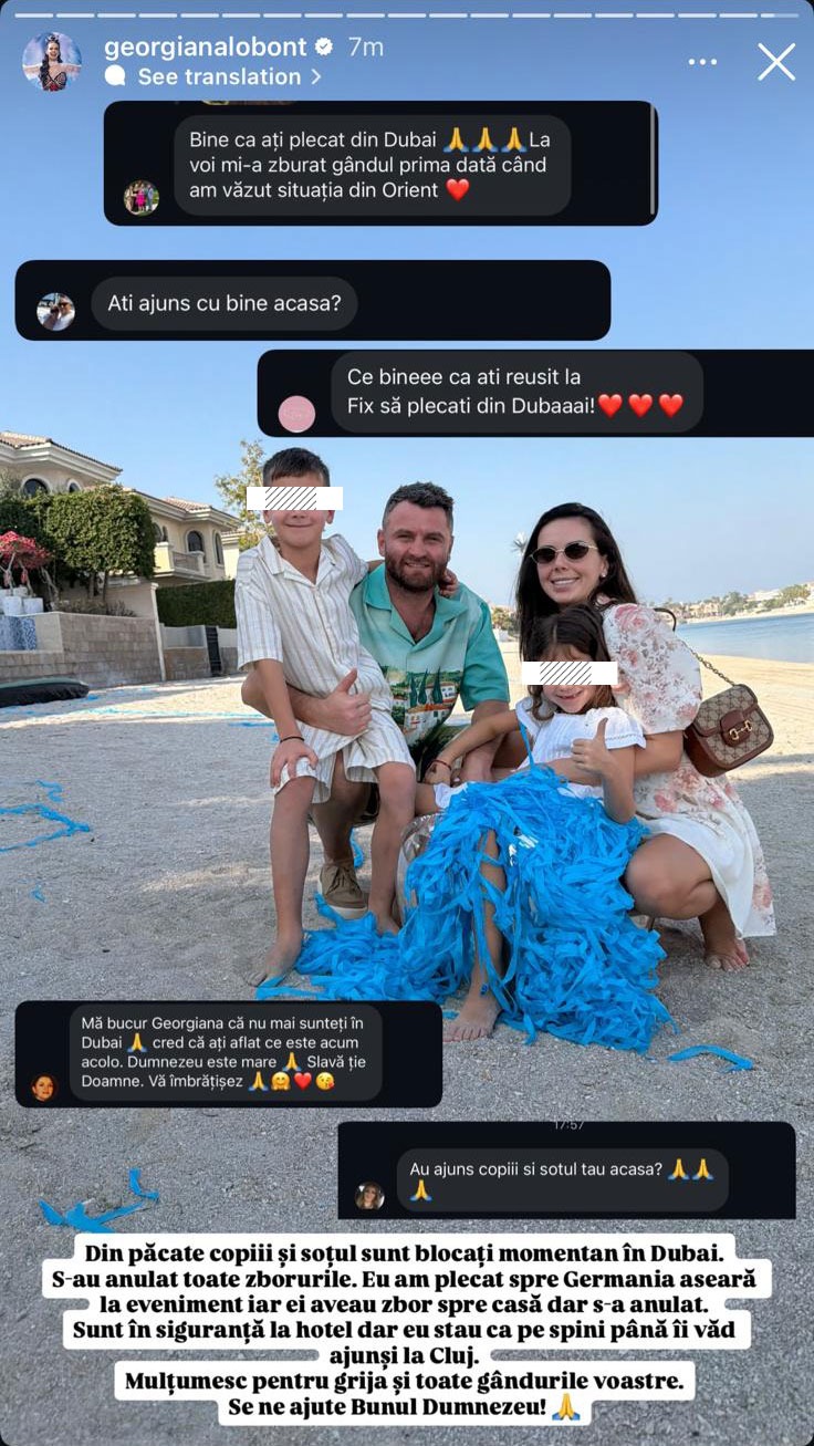 Georgiana Lobonț este îngrijorată pentru familia ei