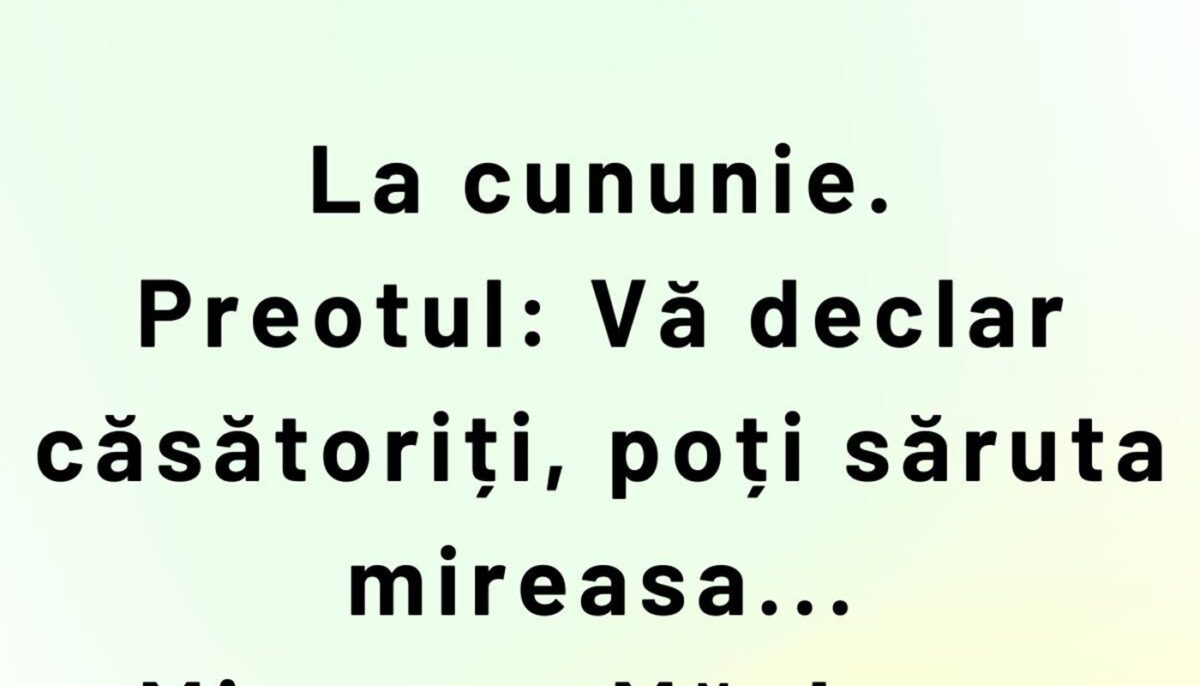 Imagine Stire BANC | „Vă declar căsătoriți, poți săruta mireasa” | 2review.ro