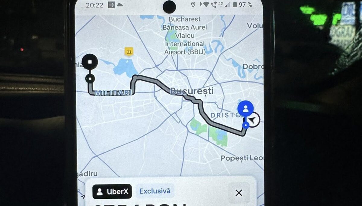 Un client a comandat o mașină Uber din Dristor în Chiajna. Cât a plătit pentru cursa de 19.6 km (41 de minute)