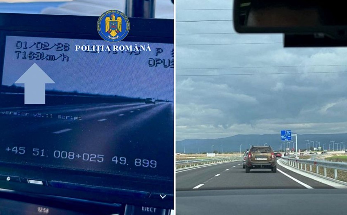 Polițiștii de la Rutieră au oprit o mașină care circula cu 163 km/h. Au rămas fără cuvinte când au văzut cine era la volan