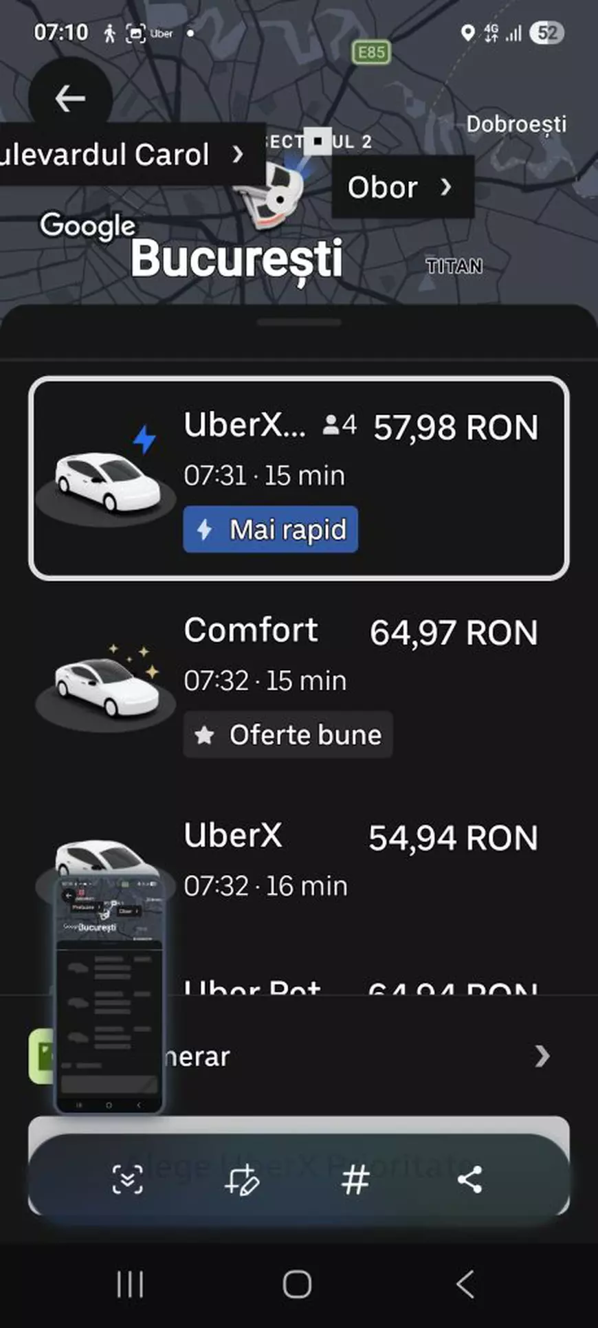 Tarife Uber. SURSA FOTO: Libertatea