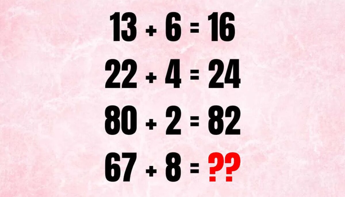Imagine Stire TEST IQ | Dacă 13+6=16, 22+4=24, 80+2=82, atunci cât face 67 + 8 = ? | 2review.ro