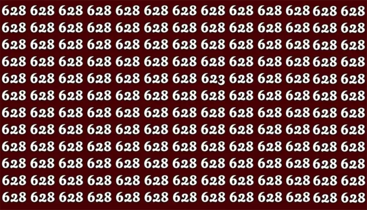 Imagine Stire Test de logică | Nu toate numerele din această imagine sunt 628. Găsește-l pe cel diferit! | 2review.ro