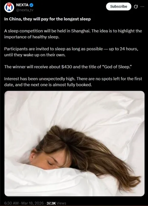 Concurs de dormit. SURSA: X