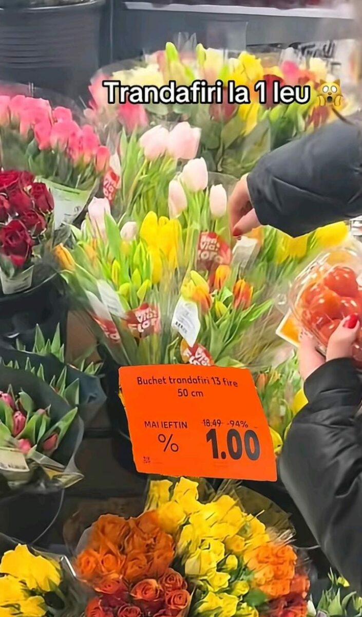 Imagine Stire Supermarketul din România care vinde un buchet de trandafiri la 1 leu, cu un discount de 94% | 2review.ro