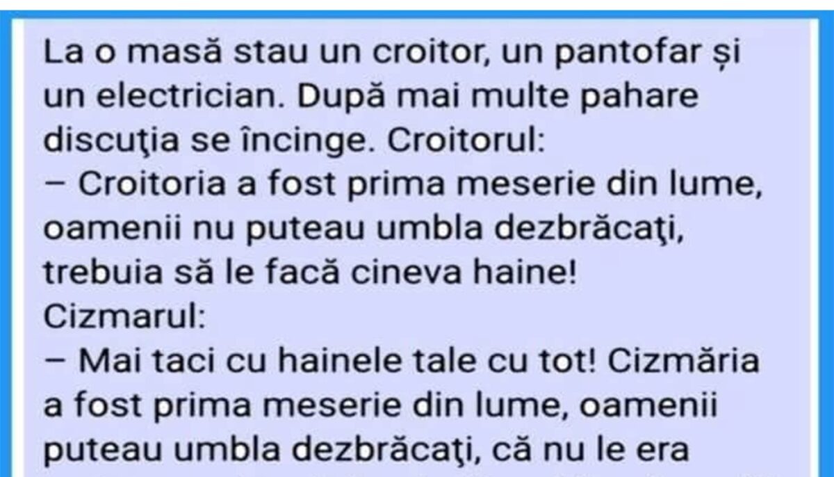 Imagine Stire BANC | La o masă stau un croitor, un pantofar și un electrician | 2review.ro