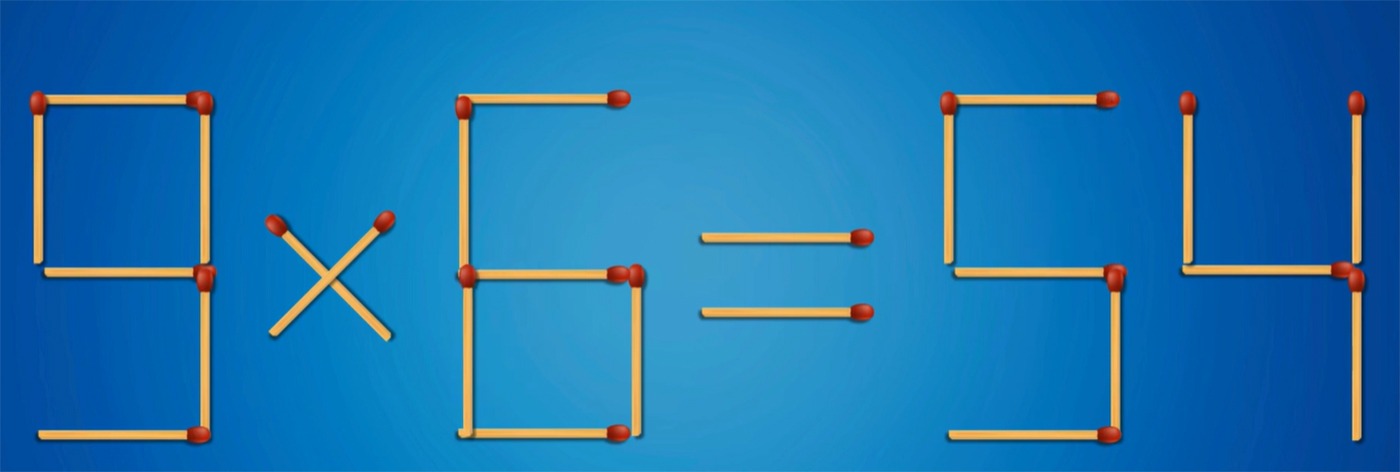 Test IQ cu chibrituri | Corectați 9 x 5 = 94, mutând un singur băț