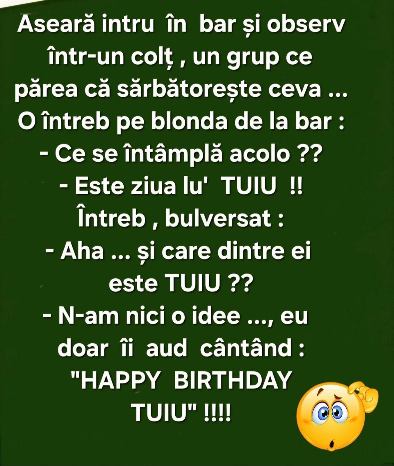 BANCUL ZILEI | Ziua lui TUIU