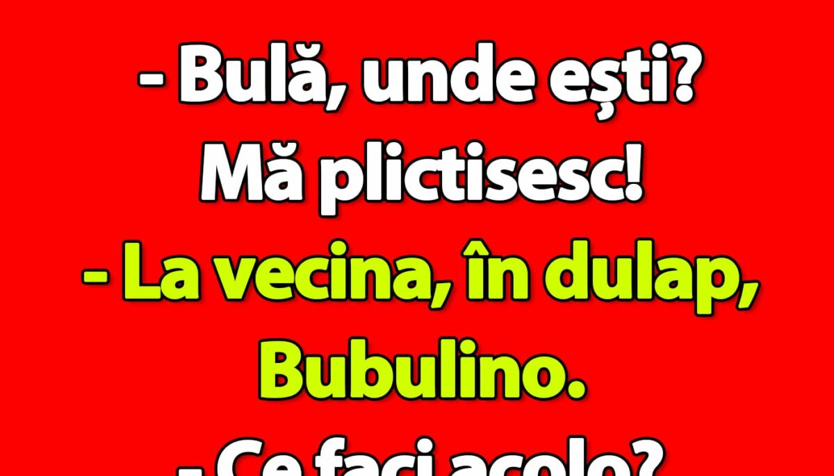 Imagine Stire Bancul de vineri | „Bulă, unde ești? Mă plictisesc!” | 2review.ro