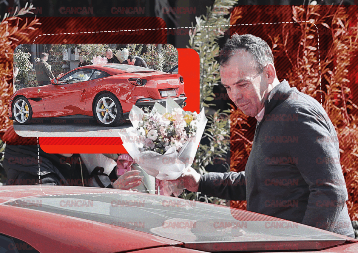 Imagine Stire „Mogulul Calapoadelor” și-a umplut Ferrari-ul Portofino cu buchete imense de flori. Apariție care a întors toate privirile în Capitală | 2review.ro