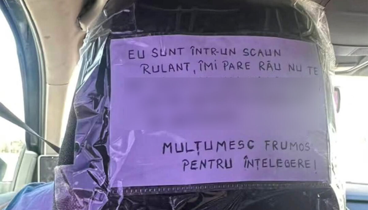 Mesajul lipit de un șofer BOLT român, pe spatele tetierei: „Eu sunt într-un scaun rulant, îmi pare rău nu te…” Finalul a devenit viral