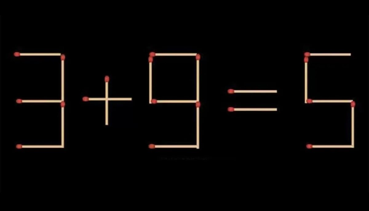 Imagine Stire Test IQ exclusiv pentru genii | 3+9=5 este greșit. Pentru a corecta egalitatea, mutați un singur chibrit | 2review.ro