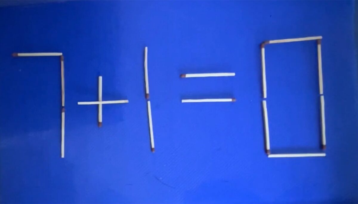 Imagine Stire Test de inteligență | Mutați un singur chibrit pentru a corecta 7 + 1 = 0 | 2review.ro