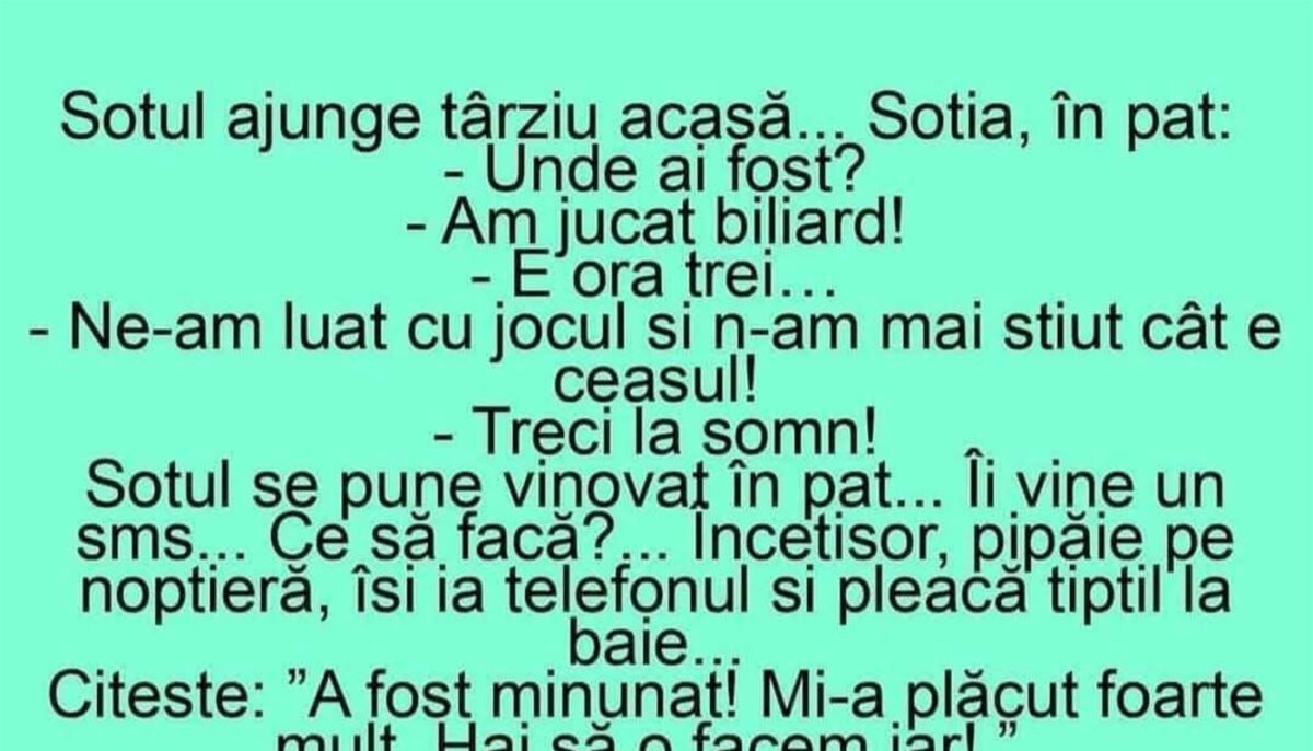 Imagine Stire BANC | Soțul ajunge târziu acasă. Soția, în pat: „Unde ai fost?” | 2review.ro