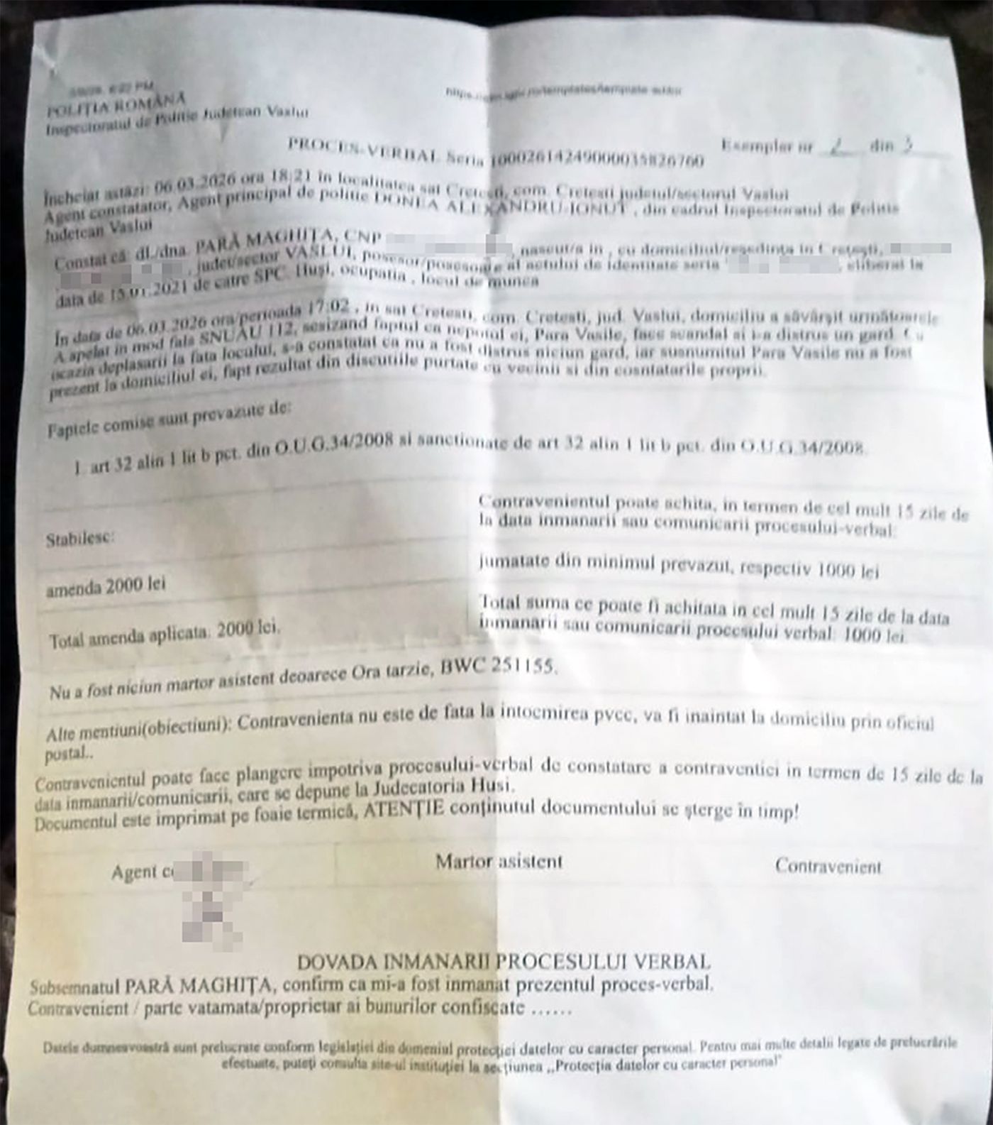 Marghița a primit amendă, după ce a sunat la 112/ Sursa foto: Vremea Nouă