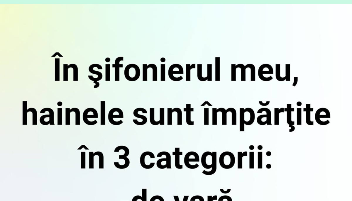 Imagine Stire BANCUL ZILEI | Categorii de haine în șifonier | 2review.ro